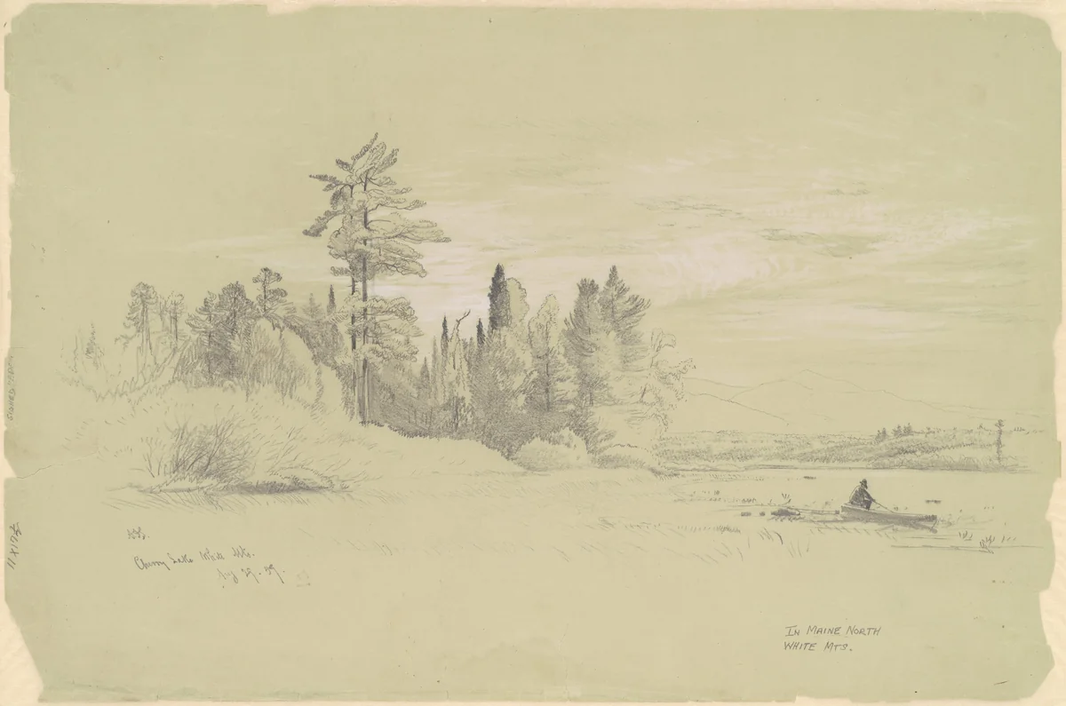 Cherry Lake, White Mountains by Aaron Draper Shattuck, drawing, 1859