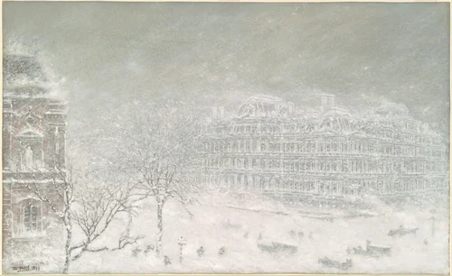 The Great Blizzard of 1899 by Walter Paris, drawing, 1899