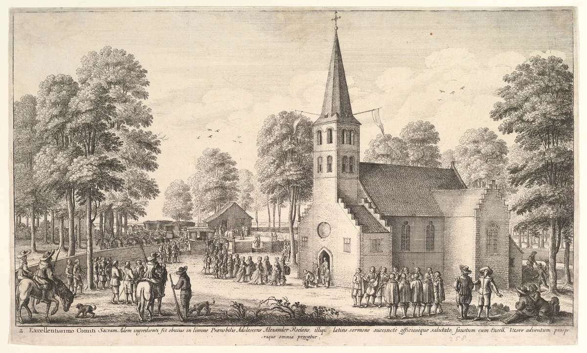 Going to Church by Wenceslaus Hollar, print, 1651