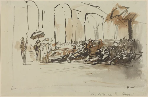 Sur le canape by Jean-Louis Forain, drawing, 1852-1931