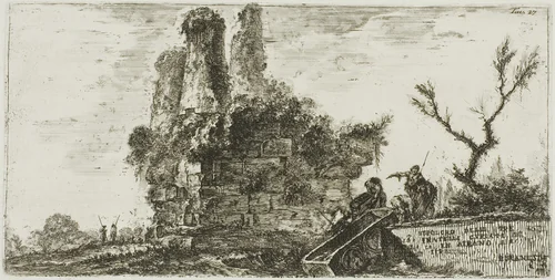 Tomb of the three Curiatii brothers in Albano, plate 27 from Some Views of Triumphal Arches and other monuments by Giovanni Battista Piranesi, print, 1748