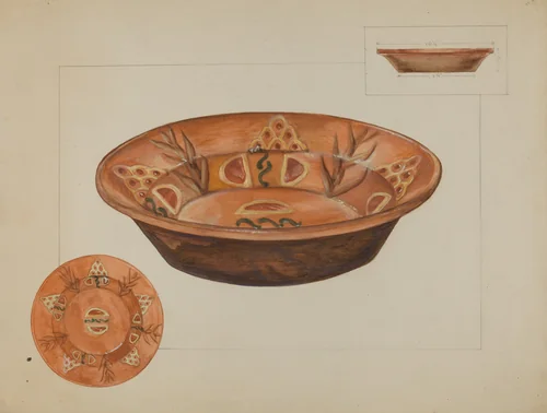 Pa. German Deep Dish by Agnes Karlin, index of american design, 1936