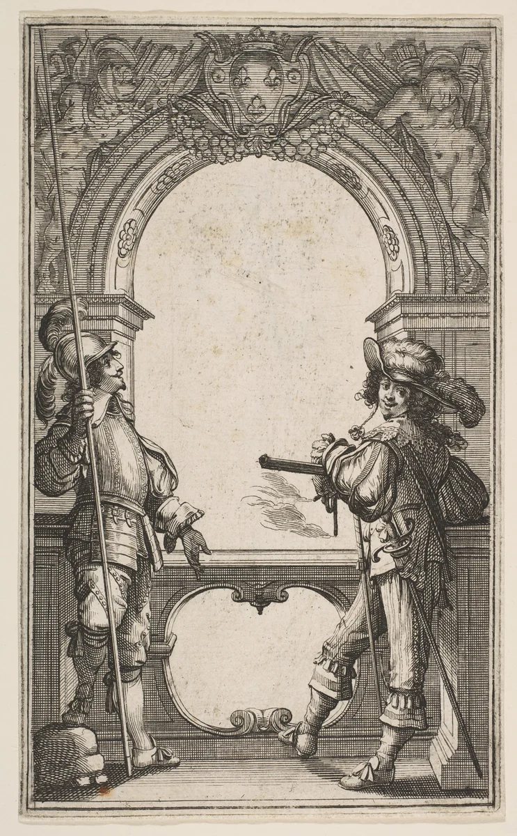 Frontispiece to "Les Gardes Françaises" by Abraham Bosse, print, 1632