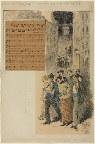 Les petits joyeux by Théophile Alexandre Steinlen, drawing, 1891
