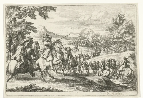 Optrekkende cavalerie by Jan van Huchtenburg, print, 1674-1733