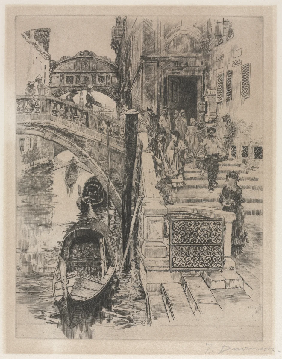 The Bridge of Sighs (second plate) by Frank Duveneck, print, 1885