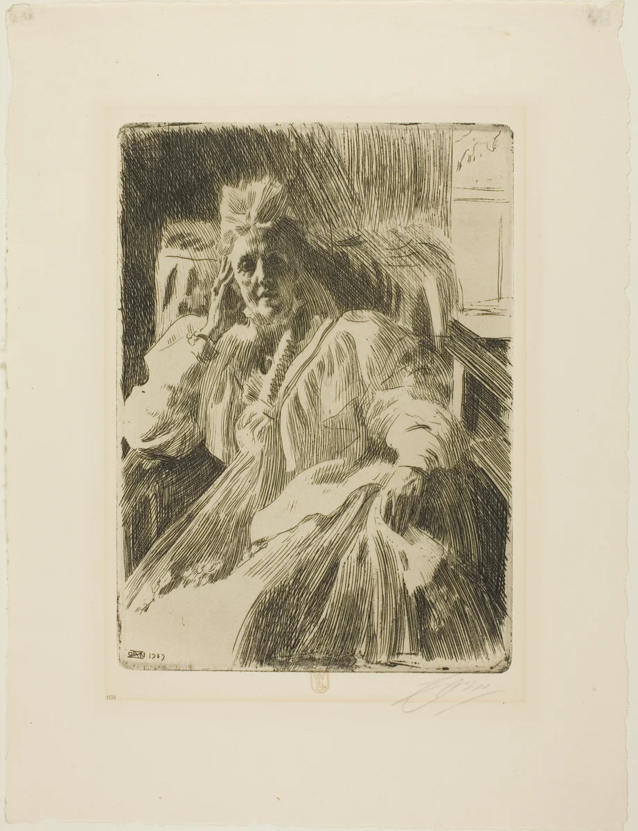 Queen Sophia by Anders Zorn, print, 1909