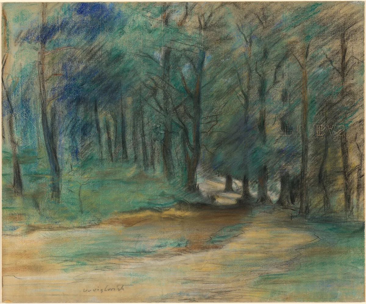 Woodland Path by Lovis Corinth, drawing, 1890-1900