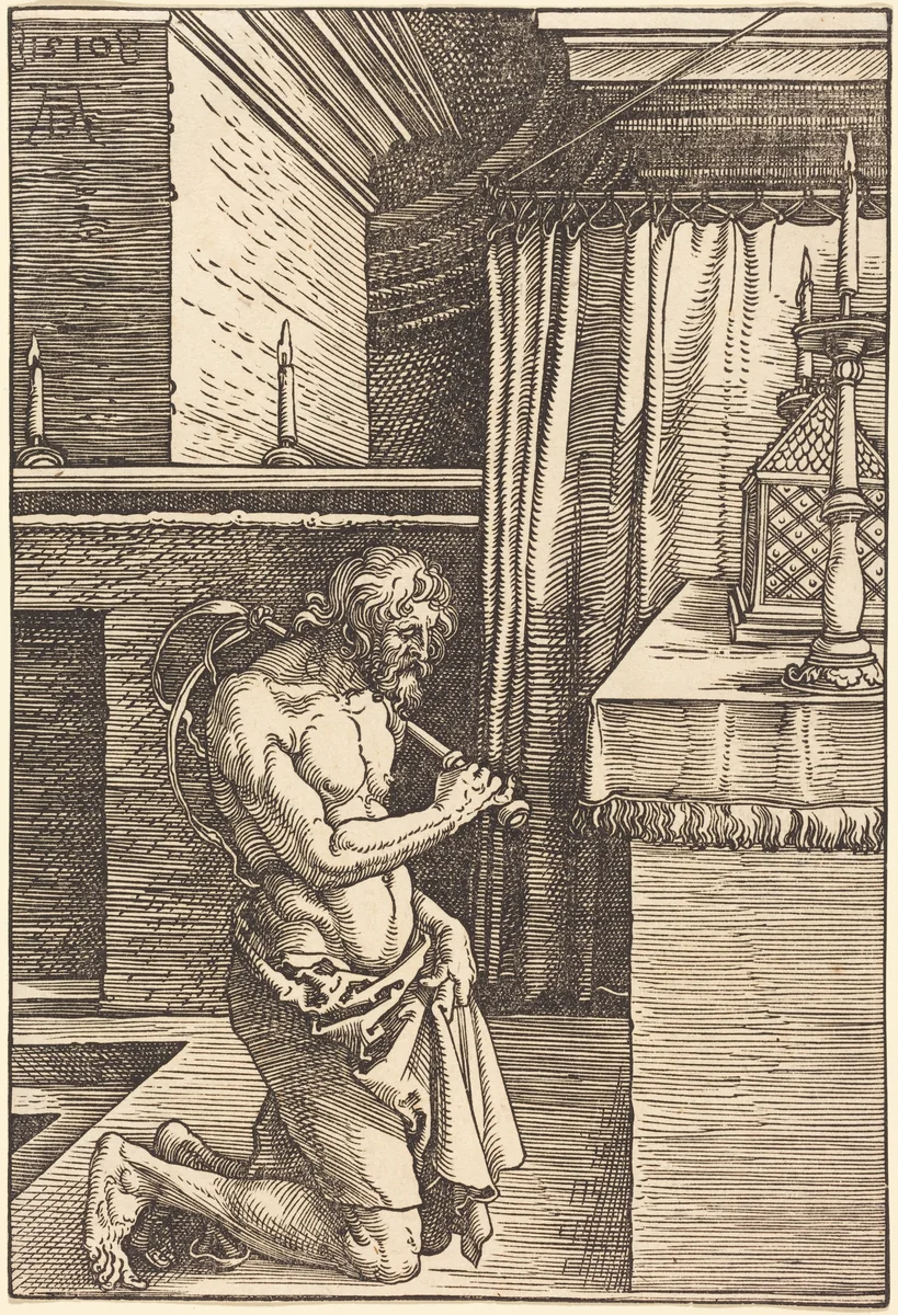 King David Doing Penance by Albrecht Dürer, print, 1510