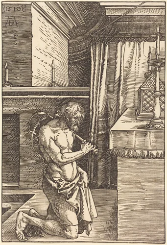 King David Doing Penance by Albrecht Dürer, print, 1510