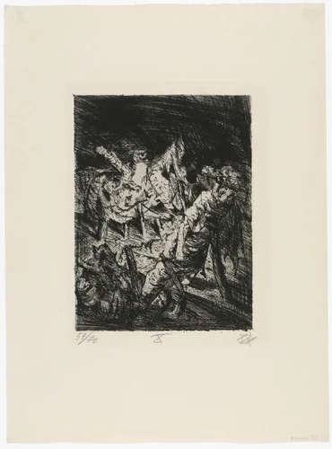 Tangled Barbed Wire before the Trench (Drahtverhau vor dem Kampfgraben) from The War (Der Krieg) by Otto Dix, print, 1924