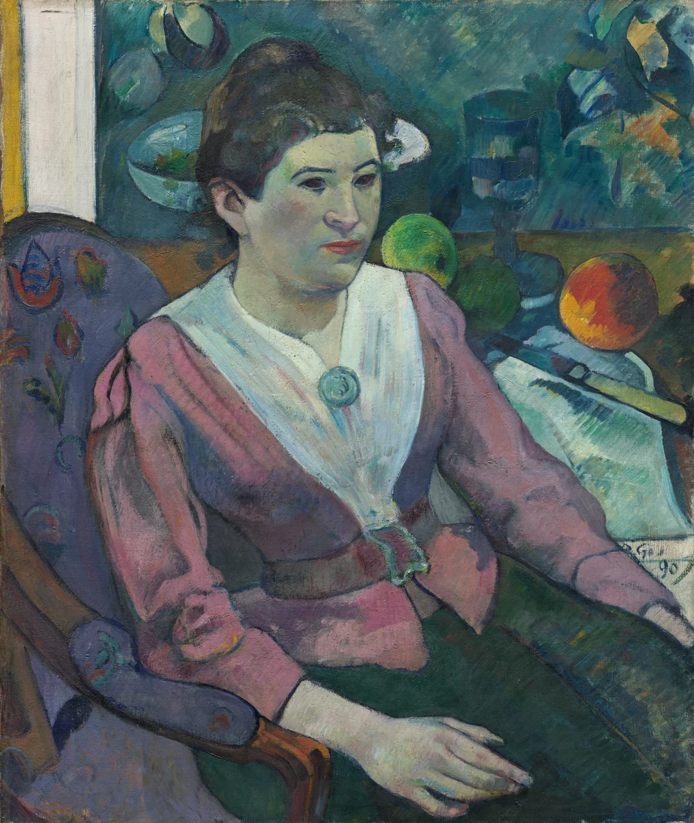 Woman in Front of a Still Life by Cezanne by Paul Gauguin, painting, 1890