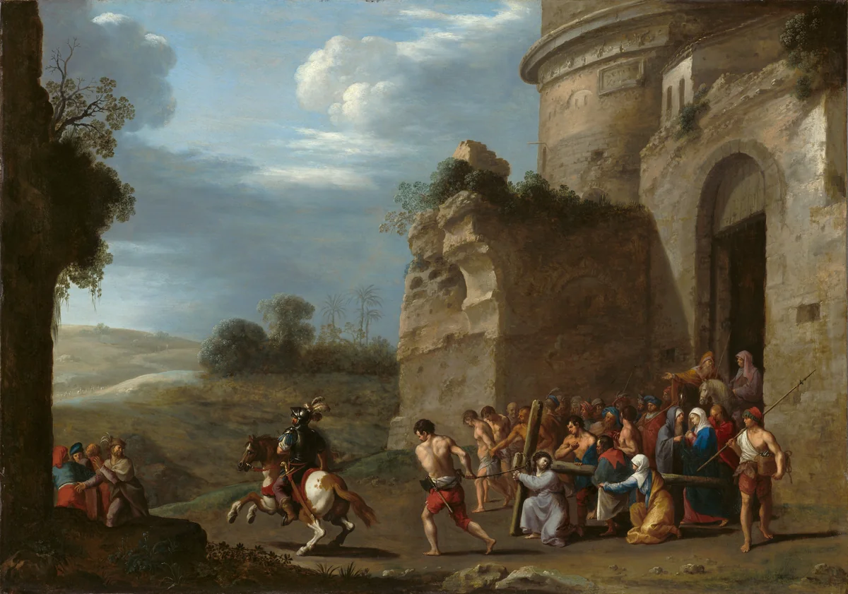 Christ Carrying the Cross by Cornelis van Poelenburch, painting, 1620-1624