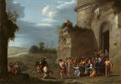 Christ Carrying the Cross by Cornelis van Poelenburch, painting, 1620-1624