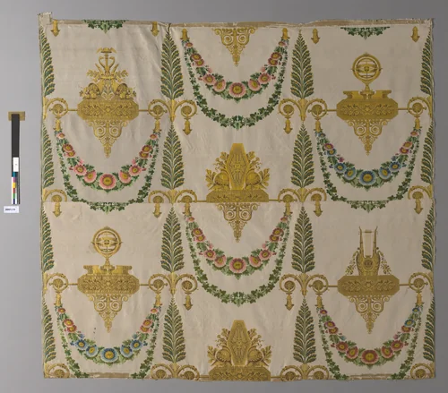 Panel Formerly Part of the Wall Covering in the Deuxième Salon des Grands Appartements of the Palais de Meudon (Château Neuf) (Empire style) by Lacostat et Trollier, textile, 1808