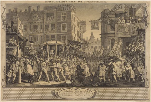 The Industrious 'Prentice Lord-Mayor of London by William Hogarth, print, 1747