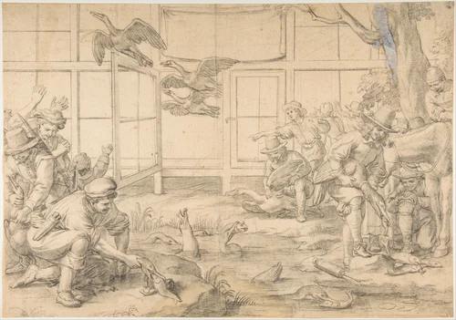 The Defeat of the Cormorants by Louis Testelin, drawing, 1643-1658
