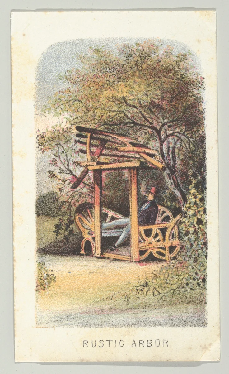 Rustic Arbor, from the series, Views in Central Park, New York, Part 2 by Louis Prang & Co., print, 1864