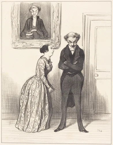 Et dire que voila trois... prévenu que je n'ai pas pu faire condamner!... by Honoré Daumier, print, 1845