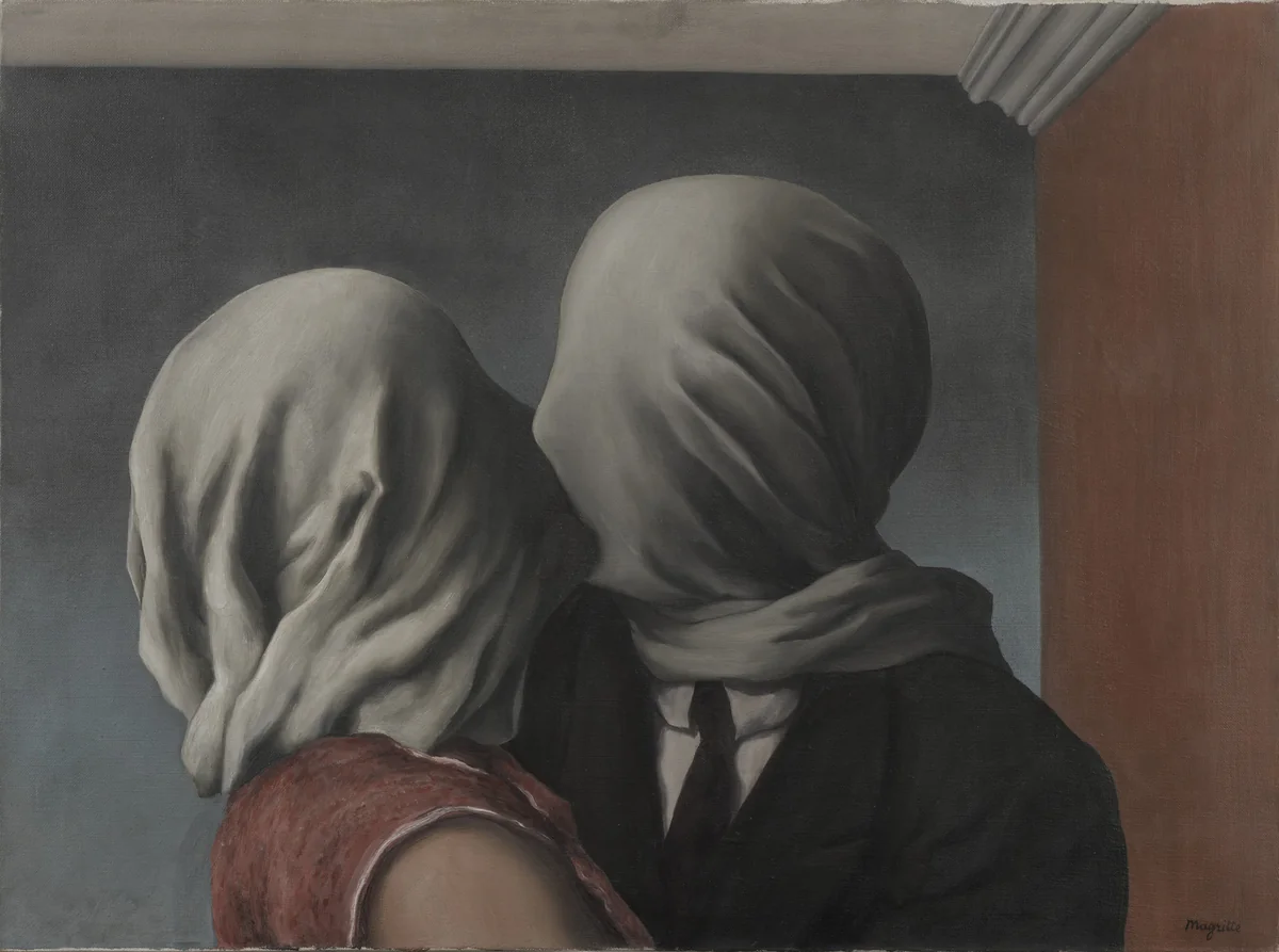 The Lovers by René Magritte, painting, 1928