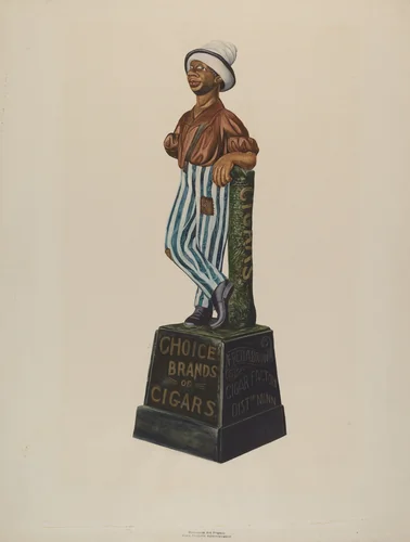 Cigar Store Figure by Einar Heiberg, index of american design, 1935-1942