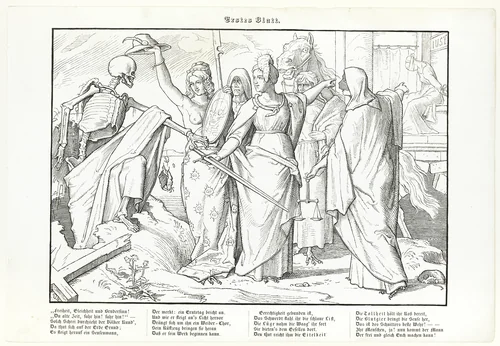 Auch ein Todtentanz, plate I by Alfred Rethel, print, 1848