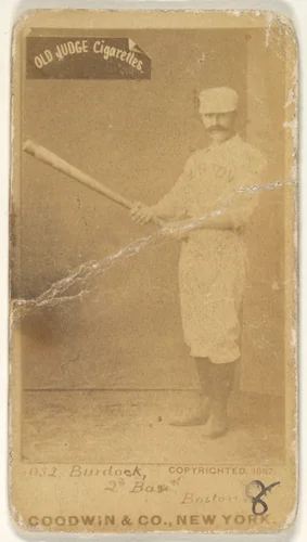 Burdock, 2nd Base, Boston, from the Old Judge series (N172) for Old Judge Cigarettes by Goodwin & Company, photograph, 1887