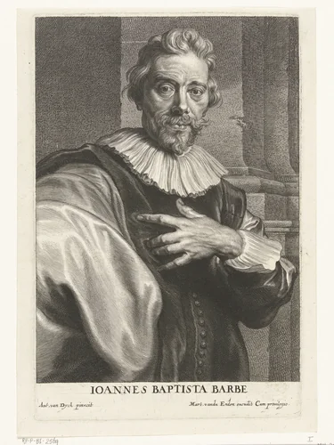 Portret van graveur Jean Baptiste Barbé by Schelte Adamsz. Bolswert, print, 1596-1659