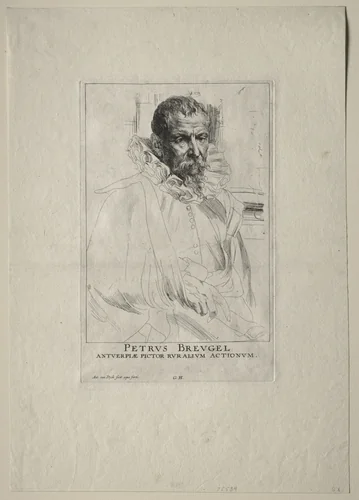 Pieter Breughel the Younger by Anthony van Dyck, print, 1630-1633