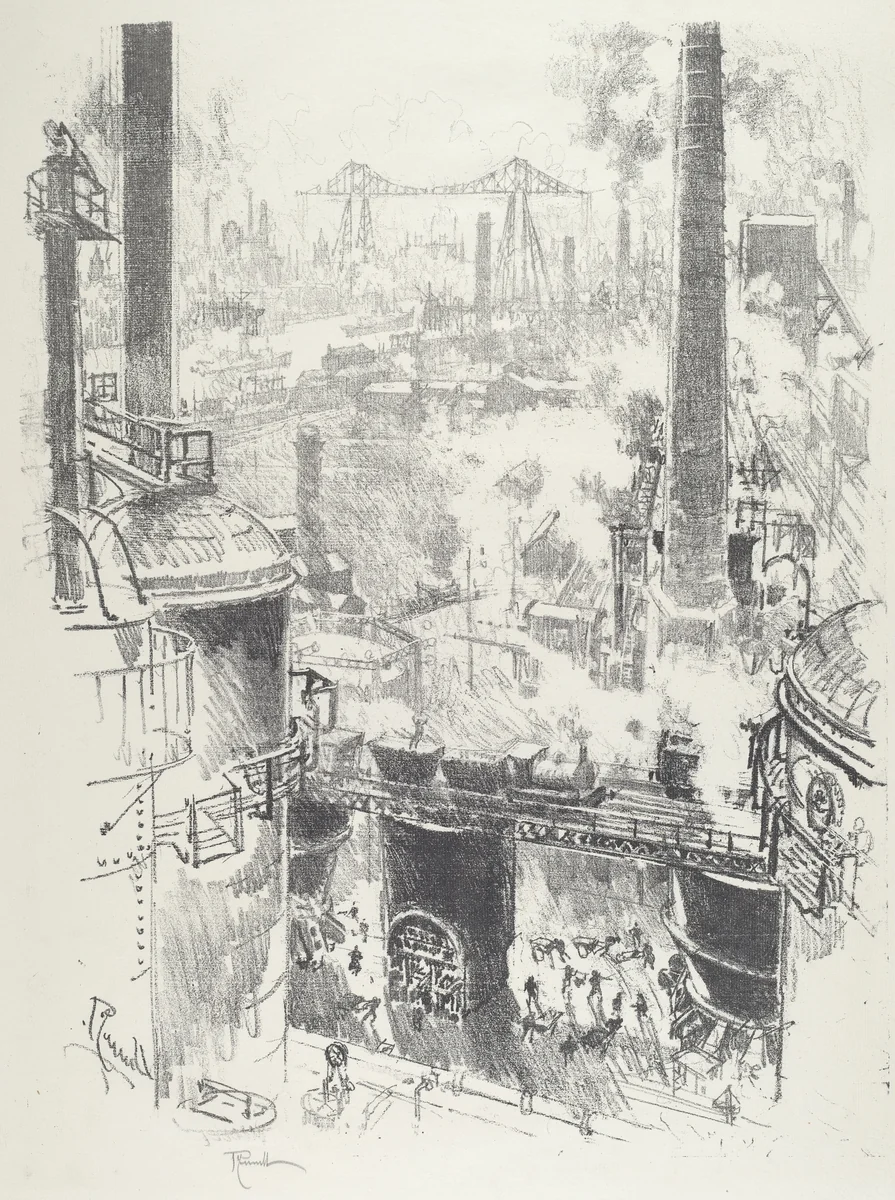 From the Tops of the Furnaces by Joseph Pennell, print, 1916