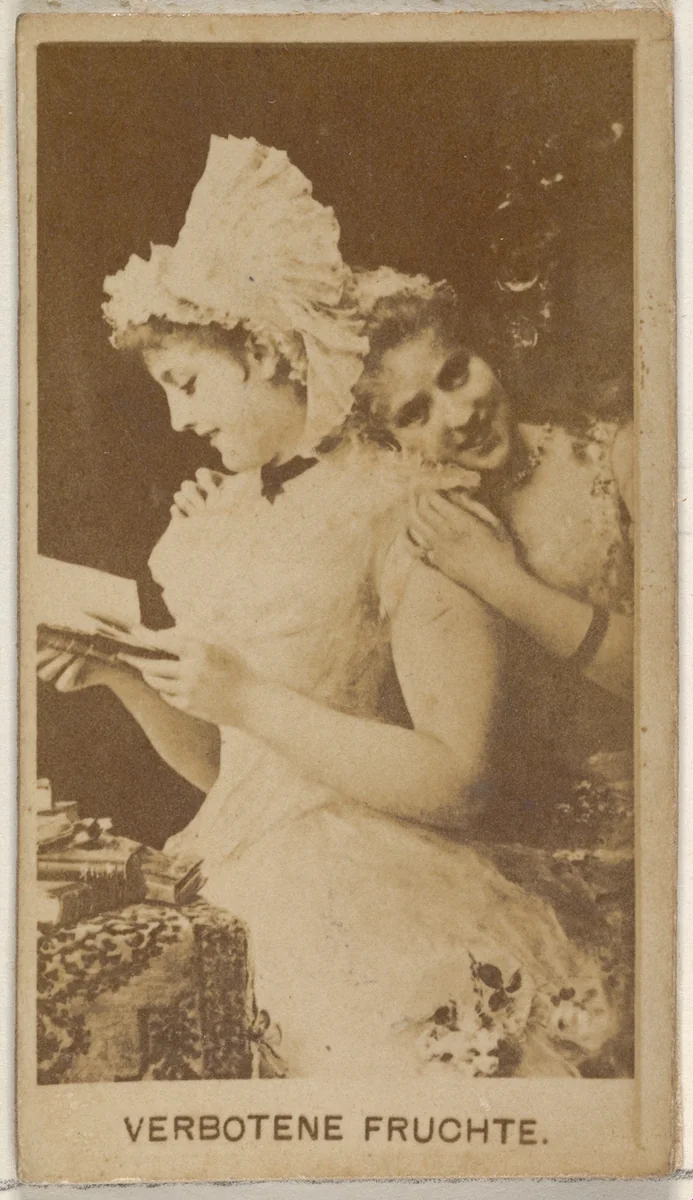 Verbotene Fruchte, from the Actors and Actresses series (N45, Type 8) for Virginia Brights Cigarettes by Allen & Ginter, photograph, 1885-1891