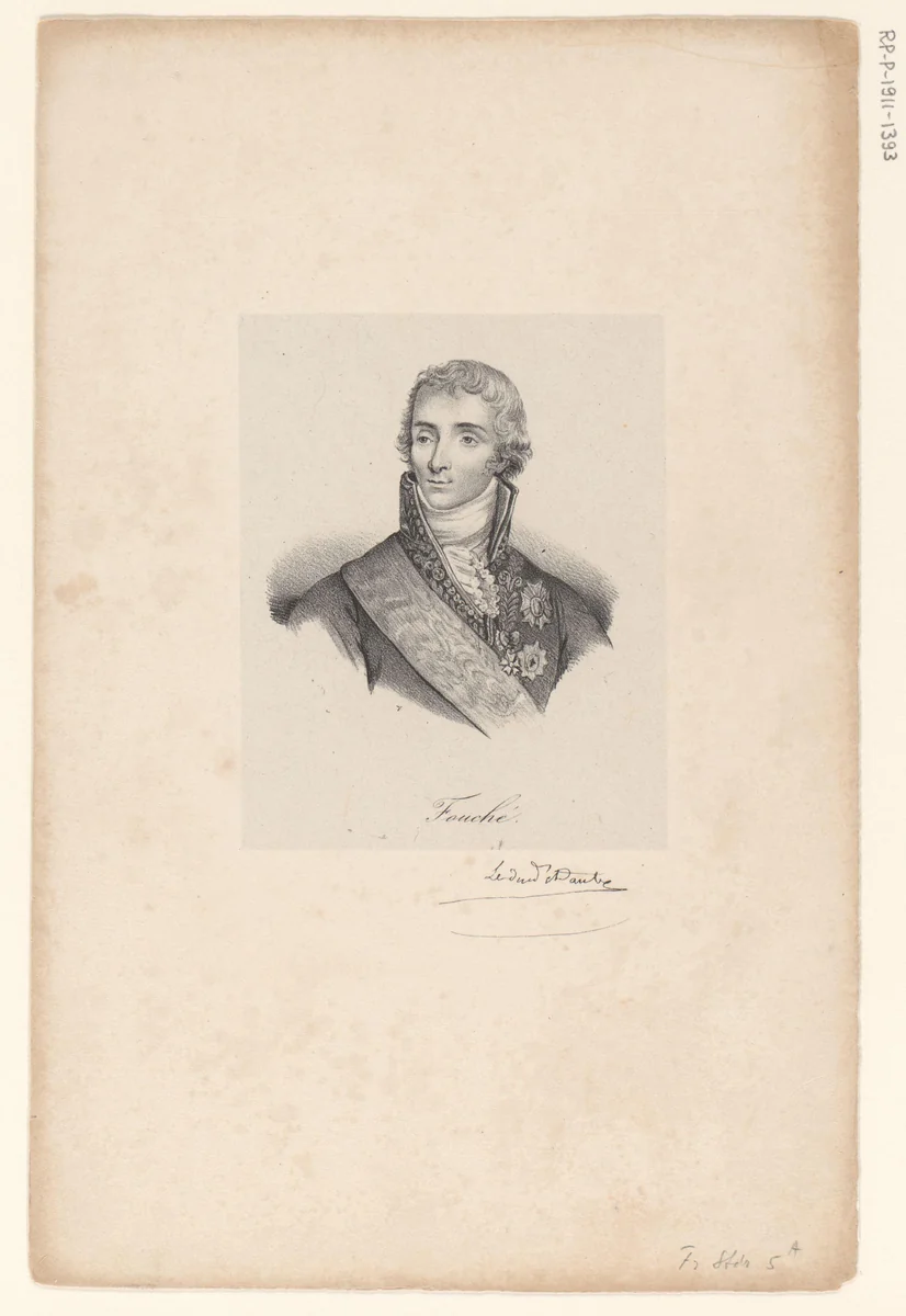 Portret van Joseph Fouché by anonymous, print, 1818-1842