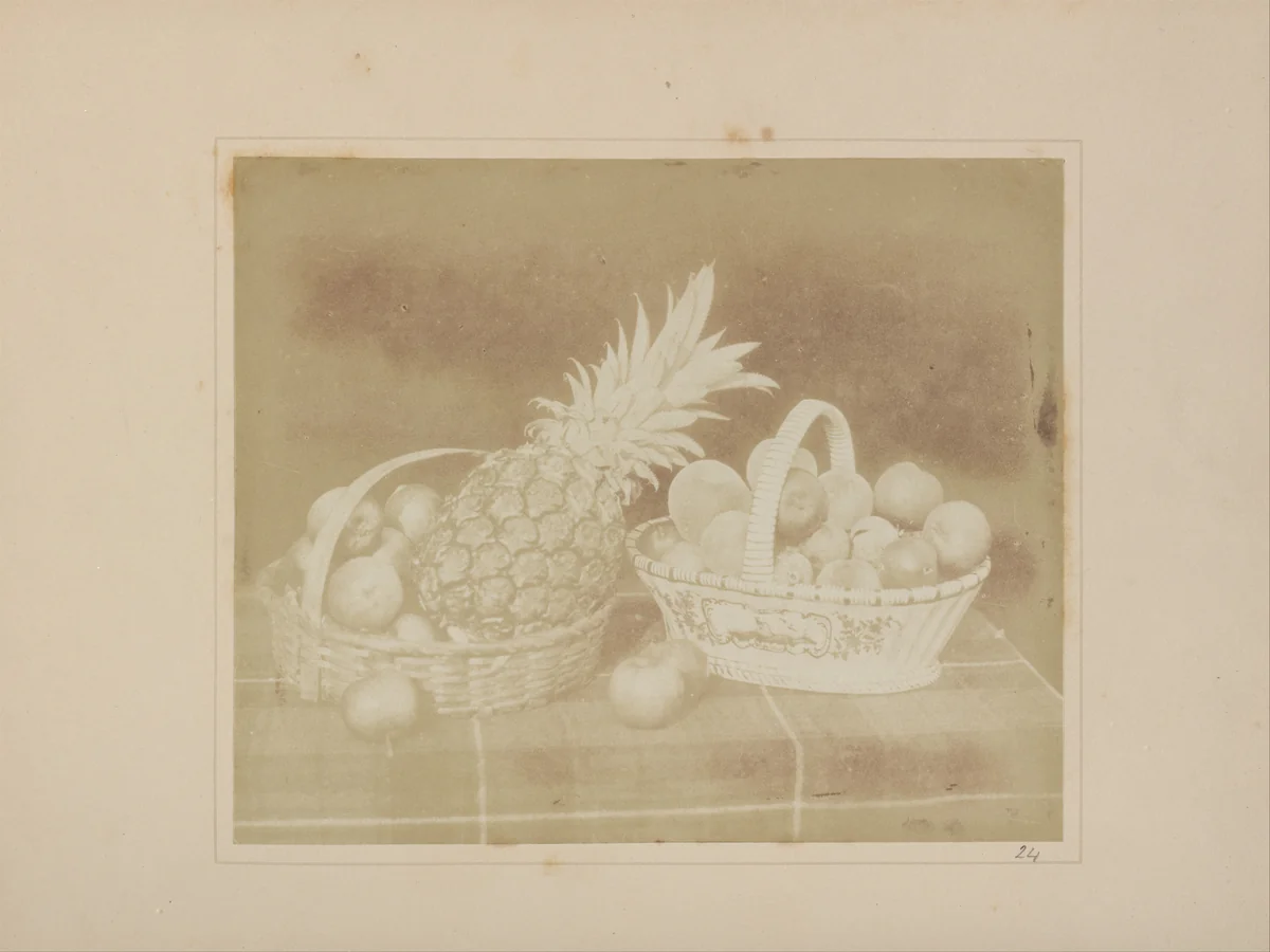A Fruit Piece by William Henry Fox Talbot, photograph, 1844-1846