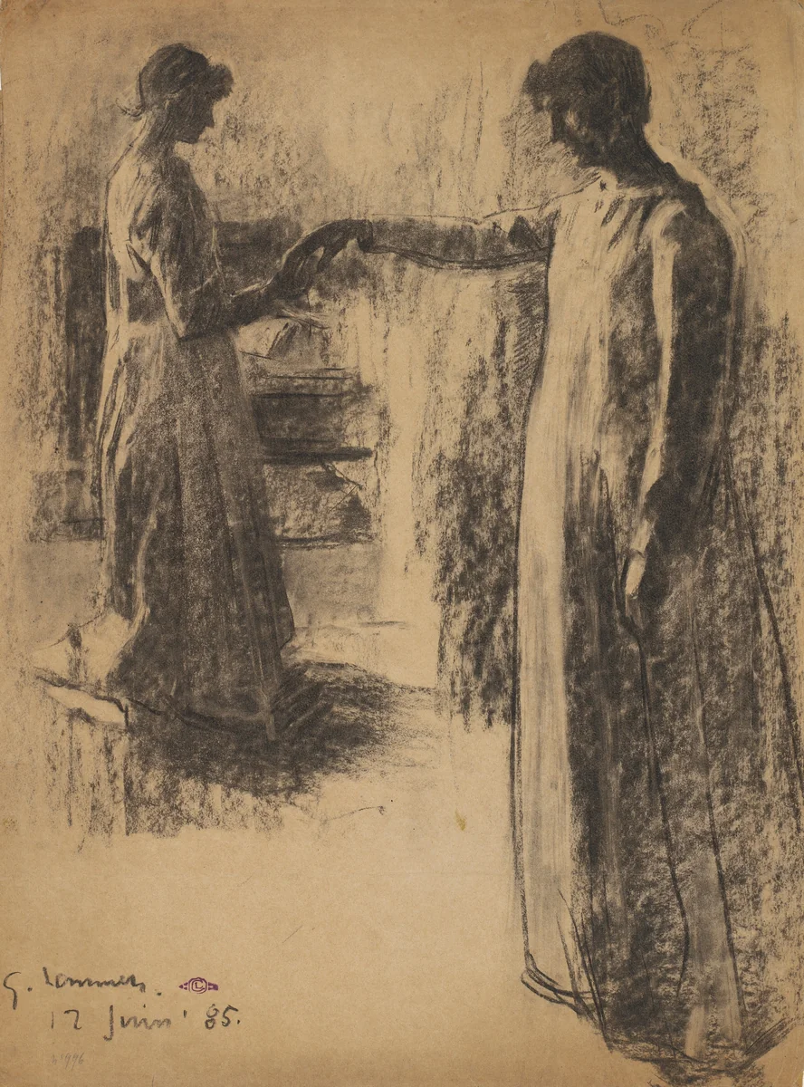 Two Studies of Madame Lemmen by Georges Lemmen, drawing, 1885