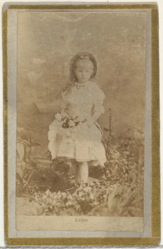 Lillie, from the Actresses and Celebrities series (N60, Type 2) promoting Little Beauties Cigarettes for Allen & Ginter brand tobacco products by Allen & Ginter, photograph, 1887
