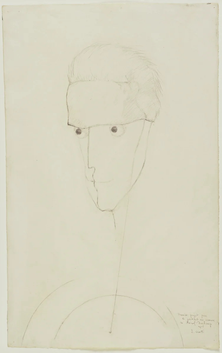 Marcel Duchamp by Jean Crotti, drawing, 1915