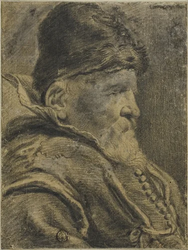 Portrait Bust of an Old Man by David Teniers the Younger, drawing, 1590-1709