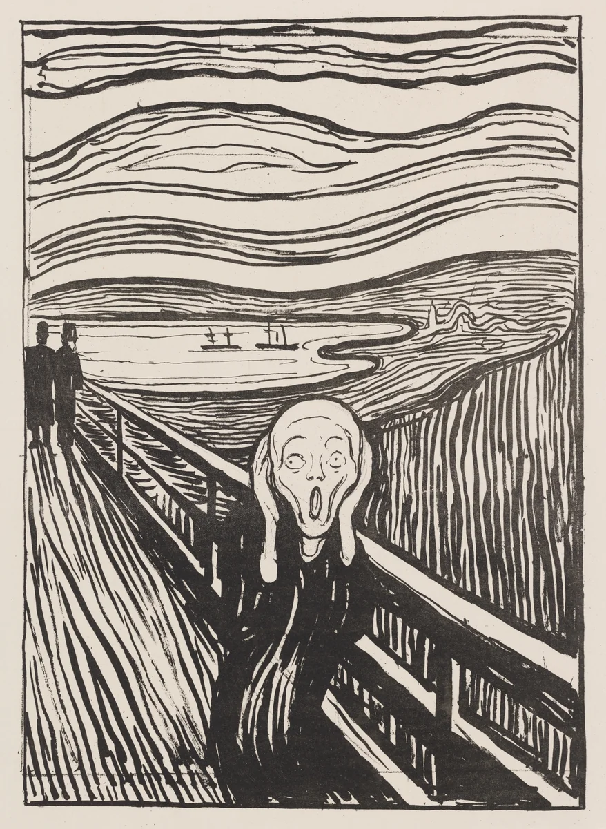 The Scream by Edvard Munch, print, 1895