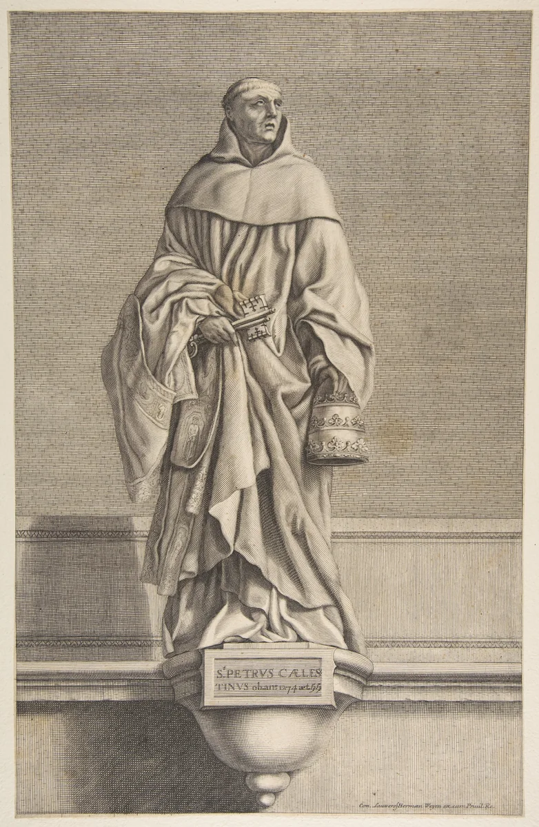 St. Peter Celestine by Conrad Lauwers, print, 1632-1685