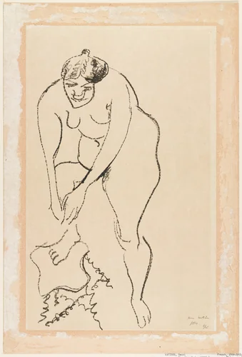 Nude with Right Foot on Stool (Nu au pied droit sur un tabouret) by Henri Matisse, print, 1906