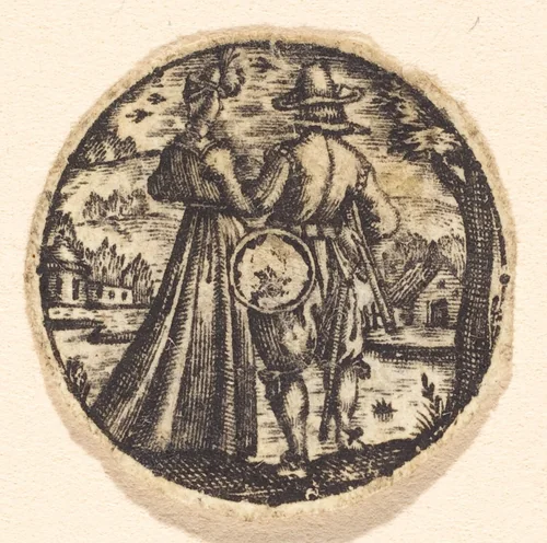 Lovers by Antoine Jacquard, print, 1572-1652