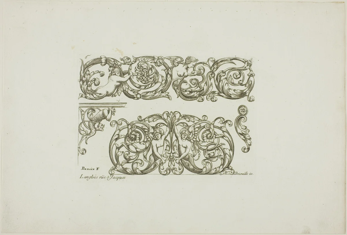 Designs for Locksmiths by Jean Bérain I, print, 1660-1711