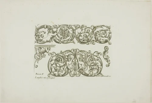 Designs for Locksmiths by Jean Bérain I, print, 1660-1711