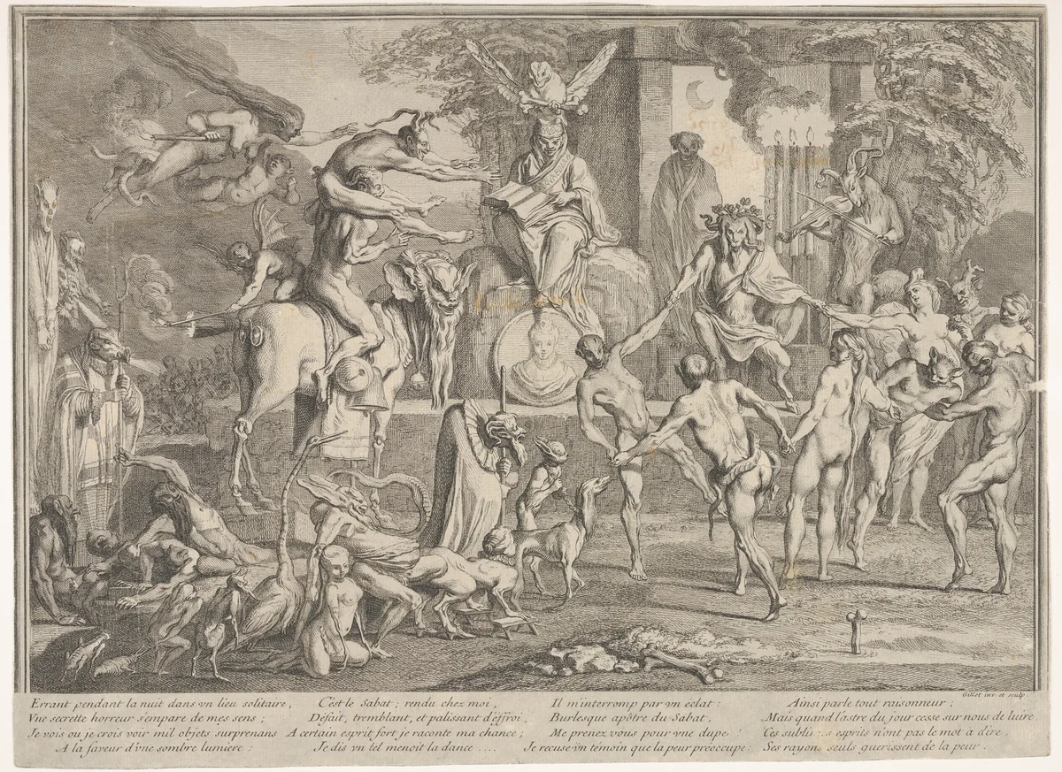Witches' Sabbath, from "The Sabbaths" (Les Sabbats) by Claude Gillot, print, 1700-1720