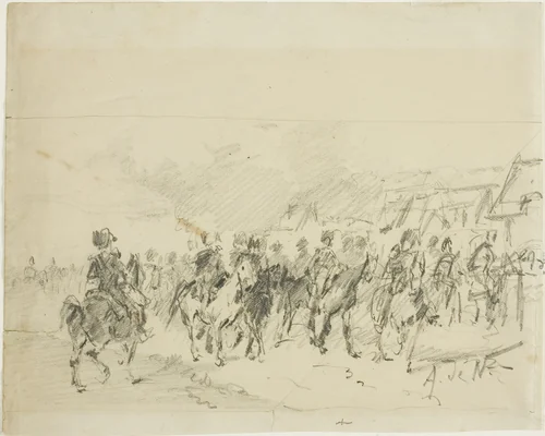 Man on Horseback by Alphonse de Neuville, drawing, 1855-1885