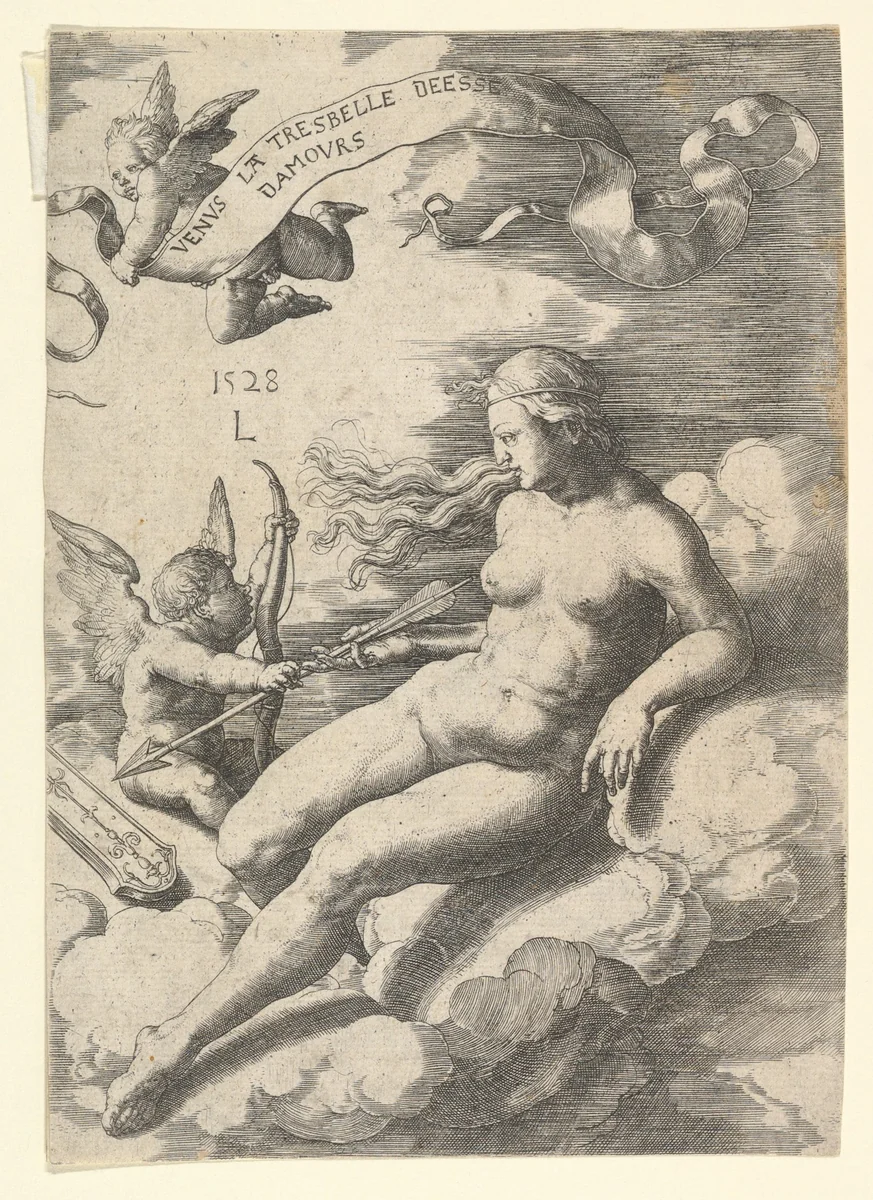 Venus and Cupid by Lucas van Leyden, print, 1528