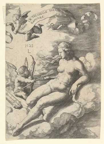 Venus and Cupid by Lucas van Leyden, print, 1528