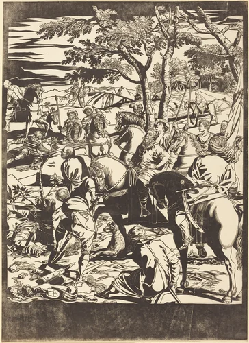 The Crucifixion [right plate] by John Baptist Jackson, print, 1741