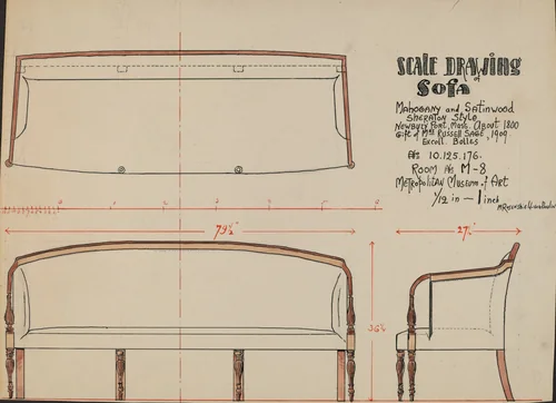 Sofa by M. Rosenshield-von-Paulin, index of american design, 1936
