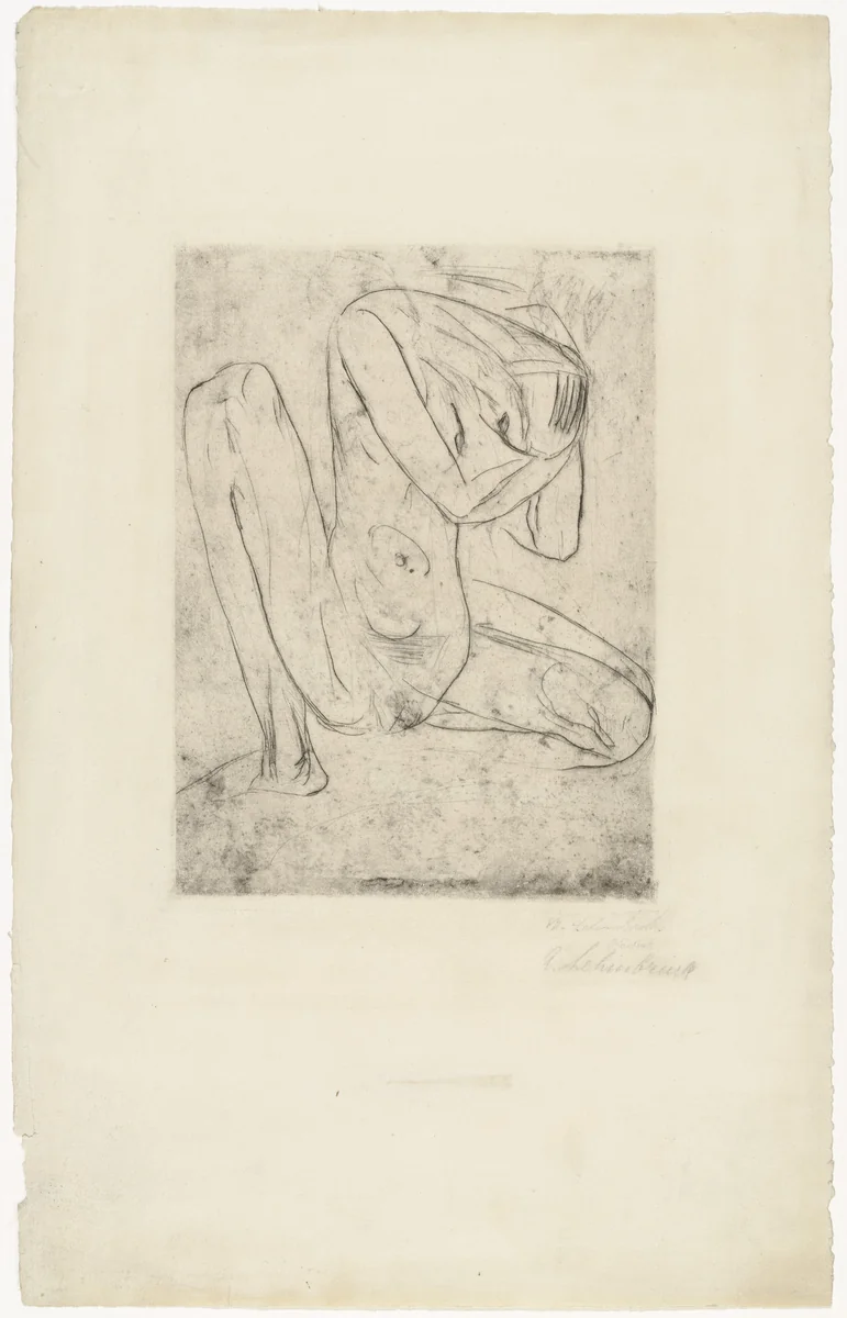 Cowering Woman III (Kauernde III) by Wilhelm Lehmbruck, print, 1914